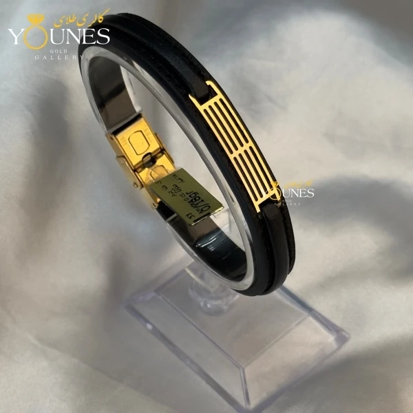 دستبند طلا چرم مردانه L165